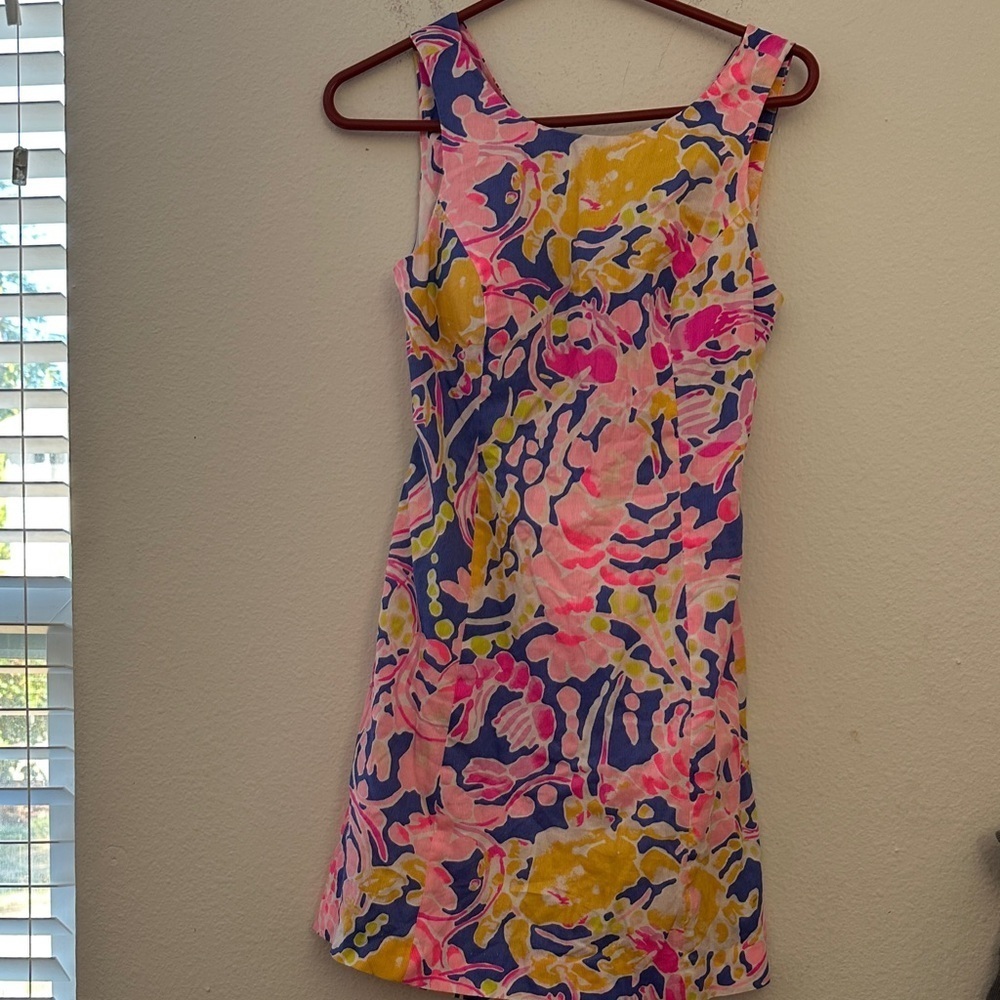 Lilly Pulitzer Vibrant Floral Mini Dress - Pink, Yellow, Blue